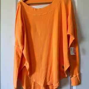 Free People Vibrant Orange Top